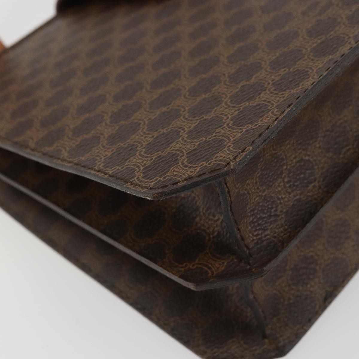Celine Vintage Macadam Canvas Brown Canvas Handbag (Pre-Owned)