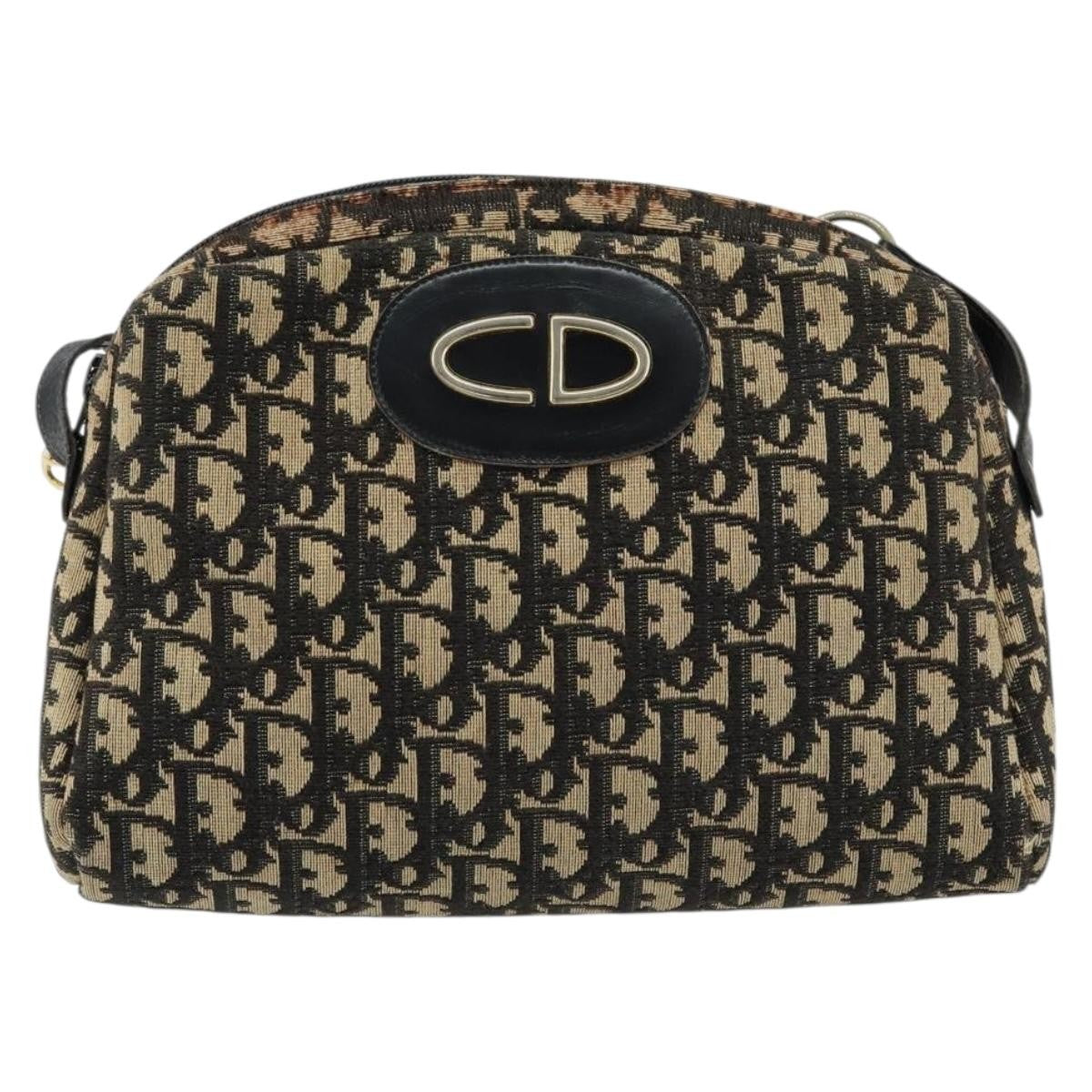 Christian Dior Vintage Cd Trotter Canvas Black Canvas Shoulder Bag Bag (Pre-Owned)