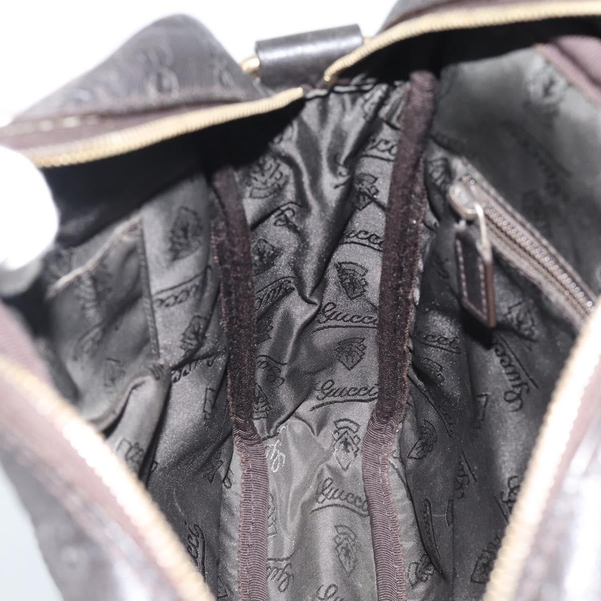 Gucci Front Zip Messenger Guccissima Leather Black Leather Shoulder Bag Bag (Pre-Owned)