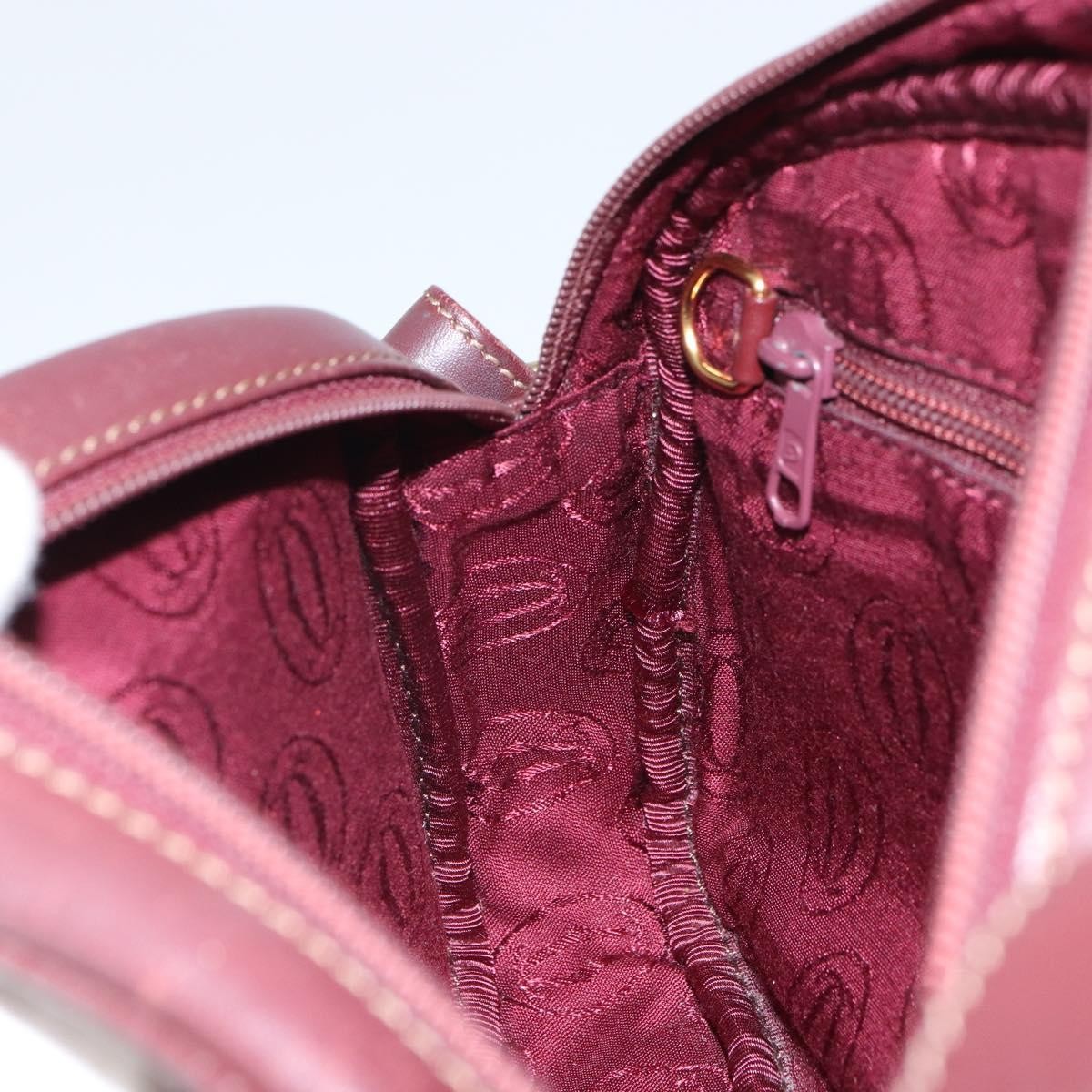 Cartier Must De Cartier Leather Burgundy Leather Shoulder Bag Bag (Pre-Owned)