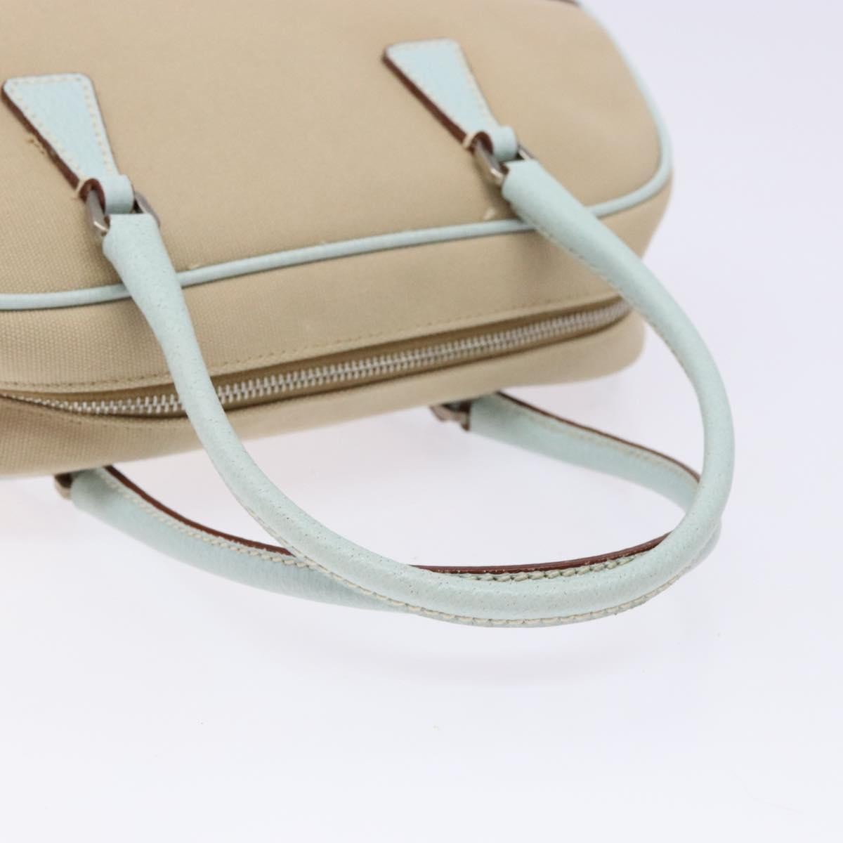 Prada Bauletto Canvas With Leather Beige Canvas Bag (Pre-Owned)