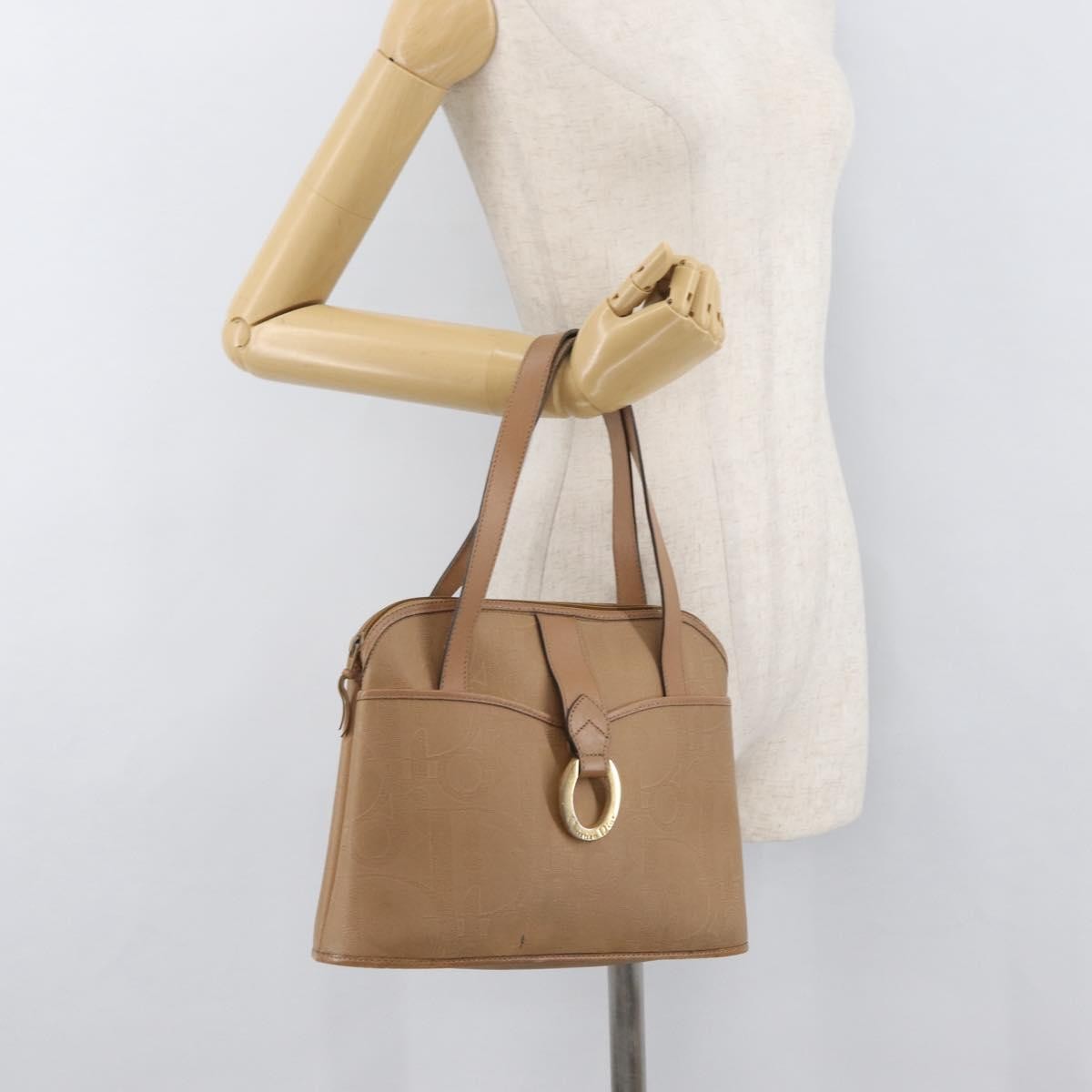 Christian Dior Vintage Trotter Canvas Beige Canvas Handbag (Pre-Owned)