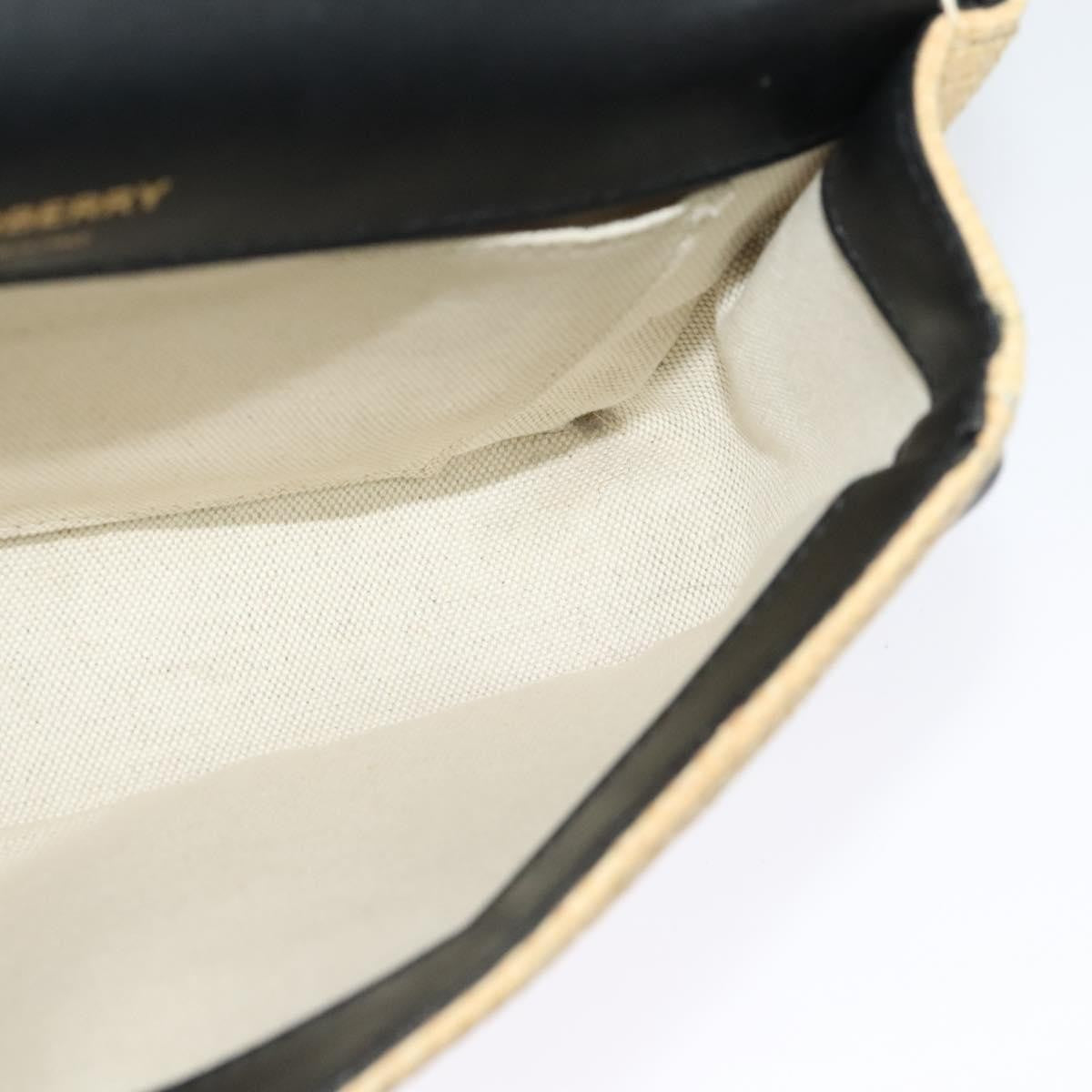 Burberry Lola Printed Raffia Beige Wood Bag (Pre-Owned)