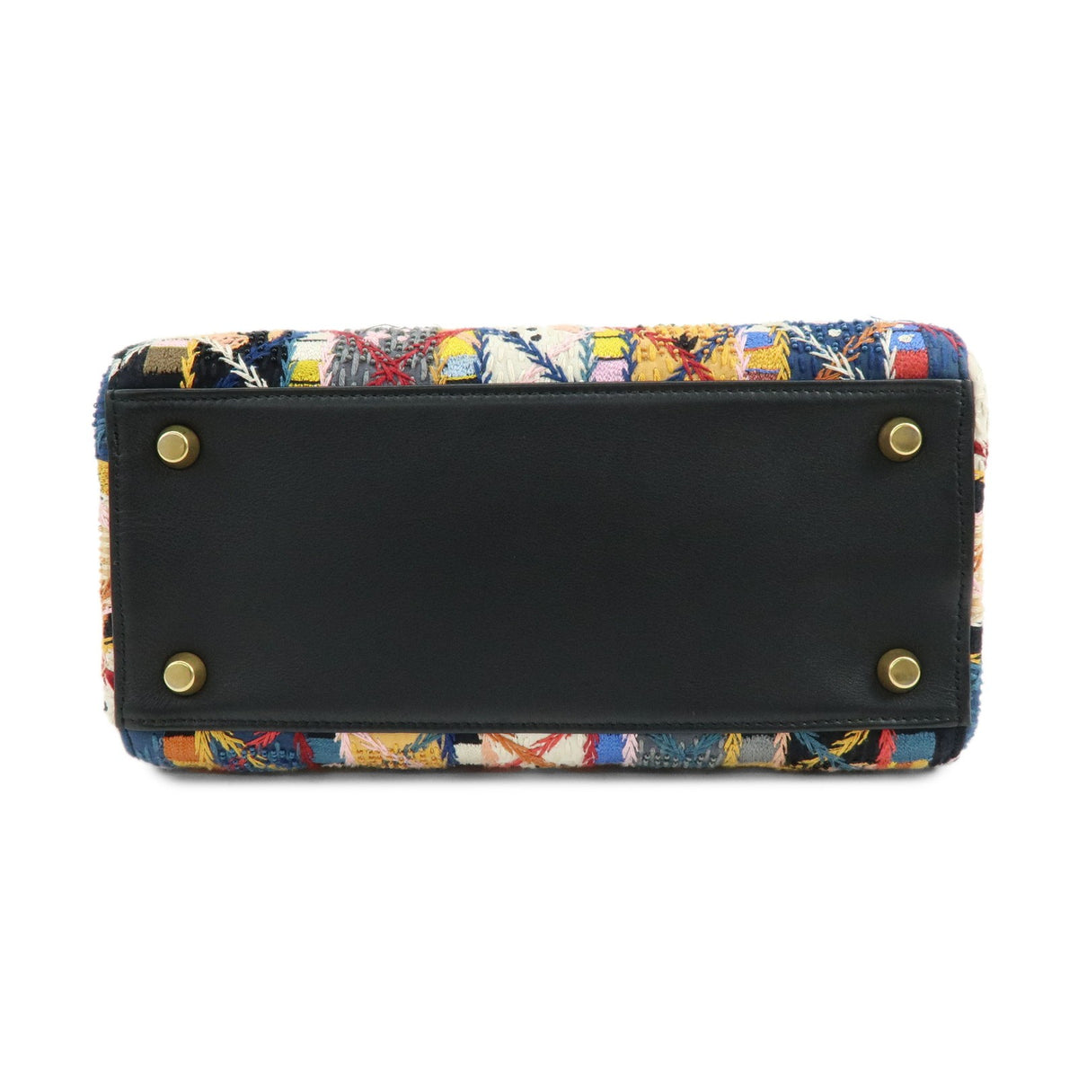 Christian Dior Lady Dior Embroidered Canvas Multicolour Beads Handbag (Pre-Owned)