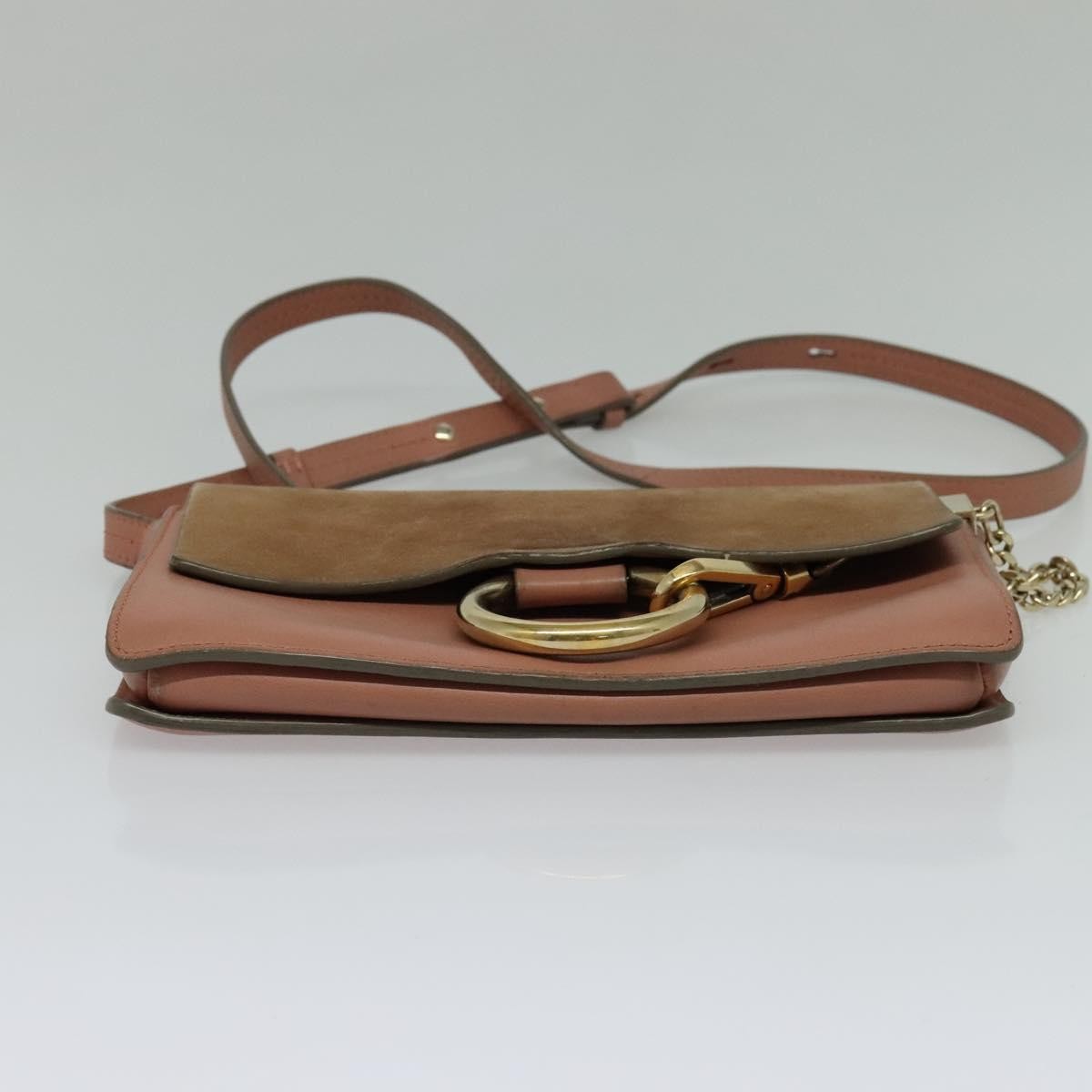 Chloe Faye Leather And Suede Pink Leather Shoulder Bag Bag (Pre-Owned)