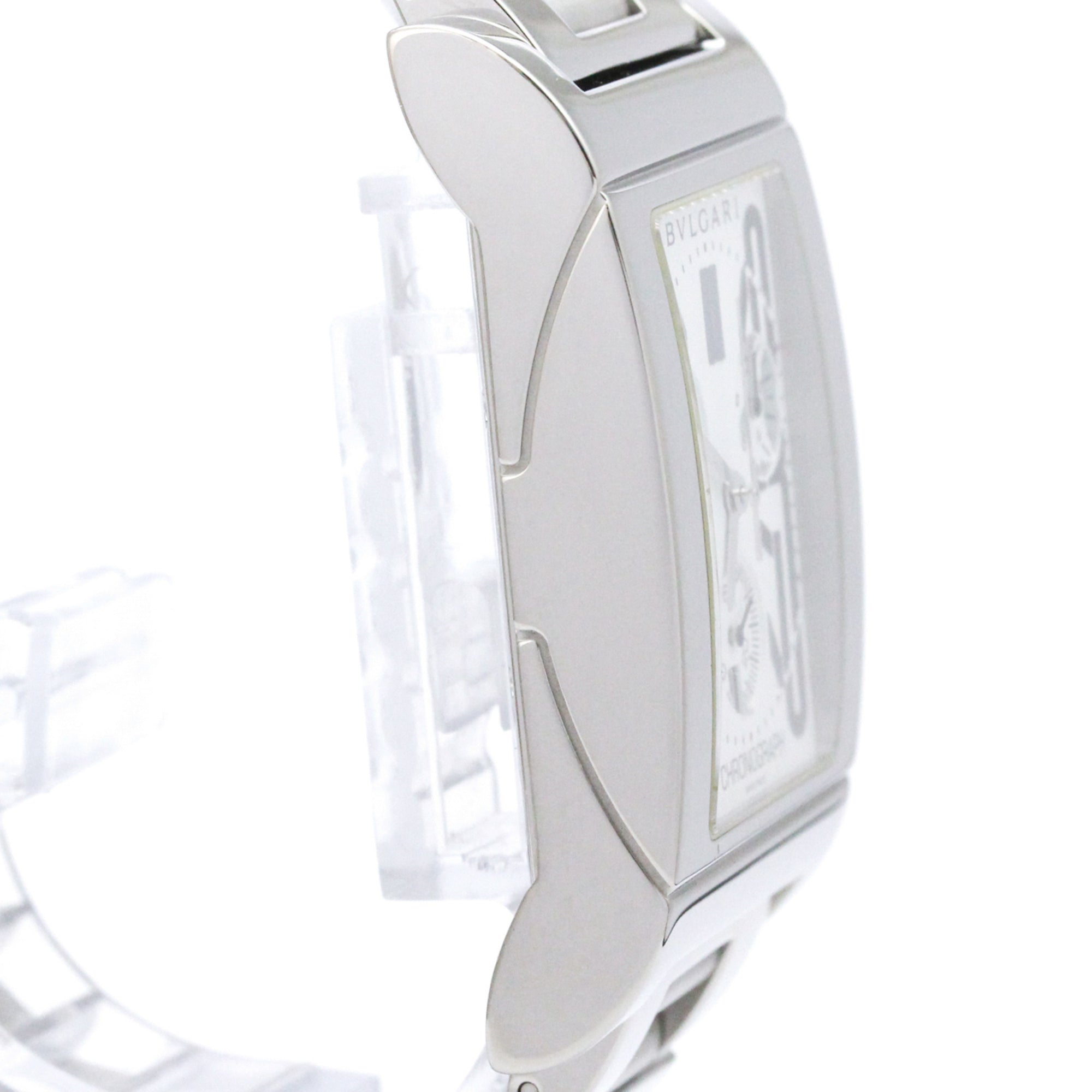 Bvlgari Bvlgari Rettangolo Chronograph Quartz Stainless Steel Watch (Pre-Owned)