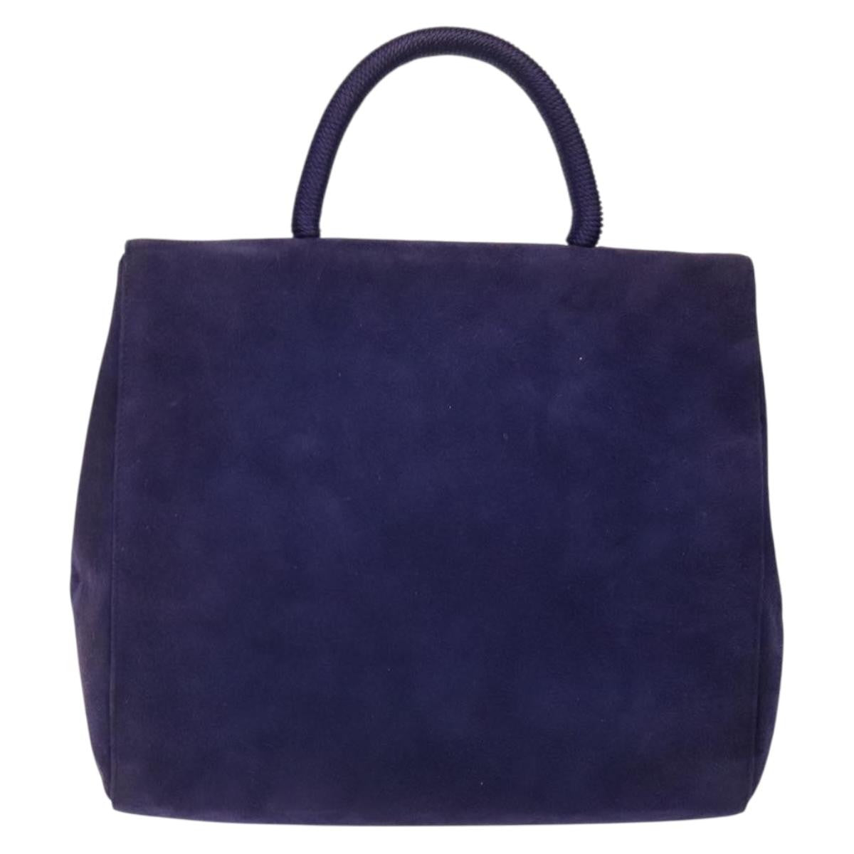 Prada Vintage Suede Purple Suede Handbag (Pre-Owned)