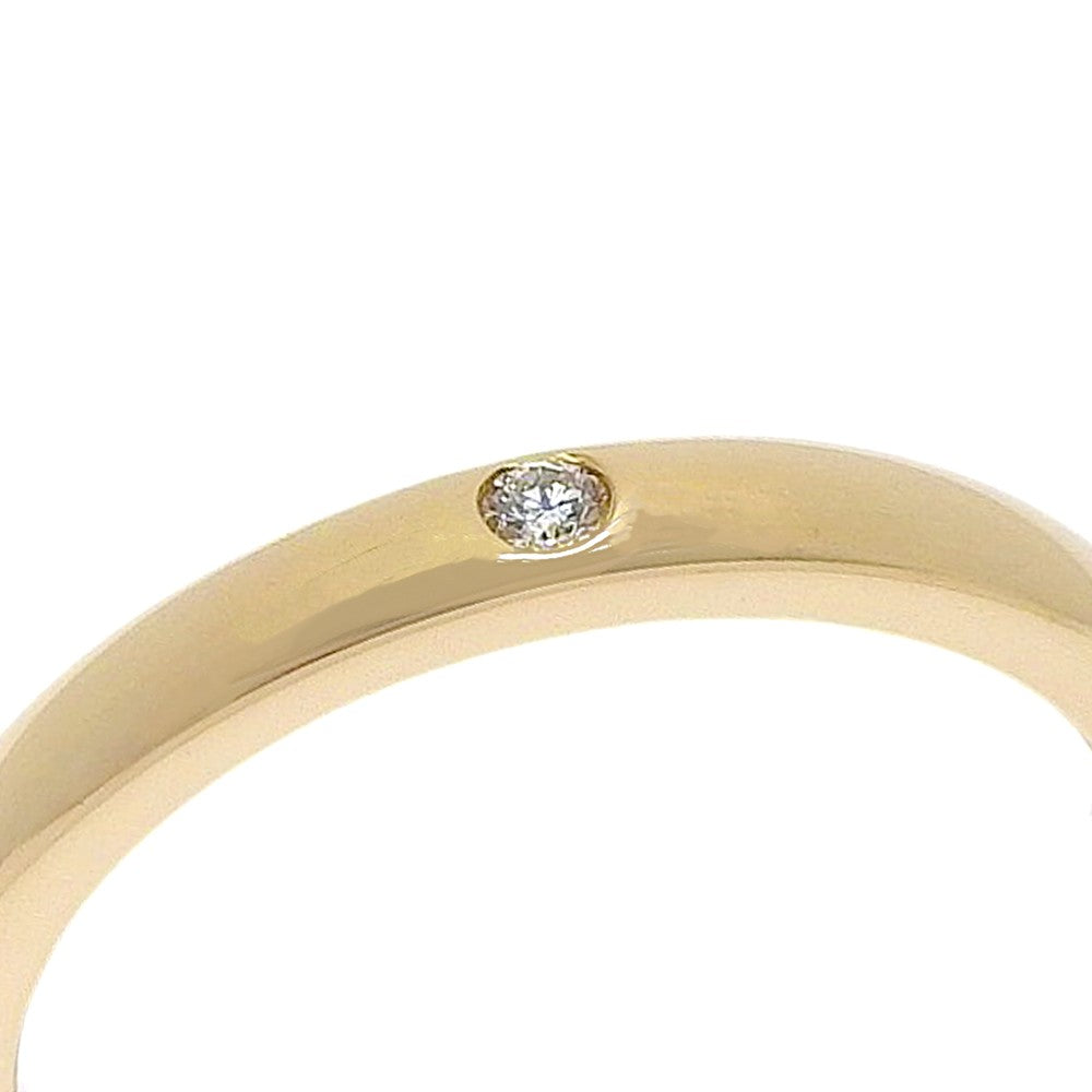 Tiffany & Co. Elsa Peretti 1 Diamond Stacking Band Yellow Gold  With Diamond Gold Yellow_Gold Ring Jewelry (Pre-Owned)