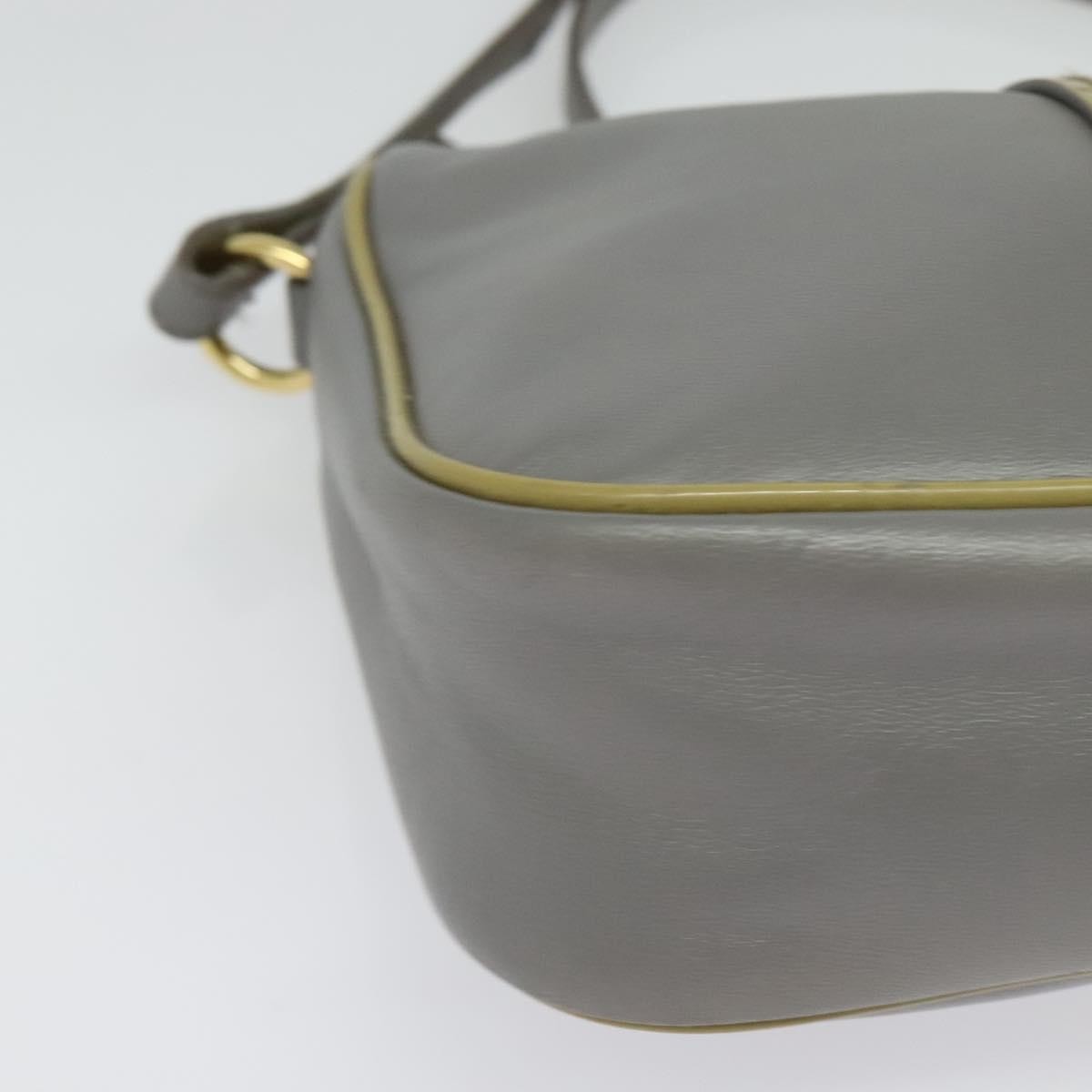 Salvatore Ferragamo Vala Leather Gray Leather Shoulder Bag Bag (Pre-Owned)