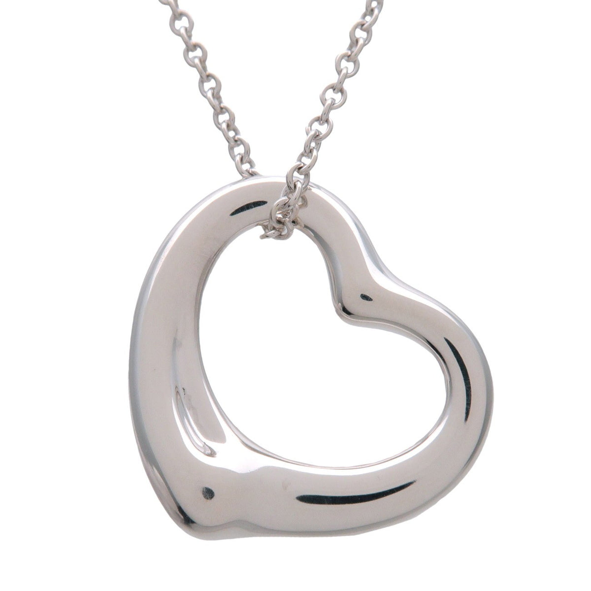 Tiffany & Co. Elsa Peretti Open Heart Pendant Sterling Silver Silver Sterling_Silver Necklace Jewelry (Pre-Owned)