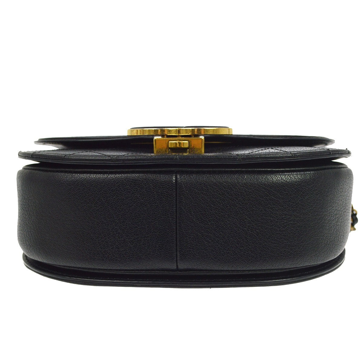 Chanel Coco Curve Flap Messenger Calfskin And Quilted Goatskin Black Leather Crossbody Bag Bag (Pre-Owned)