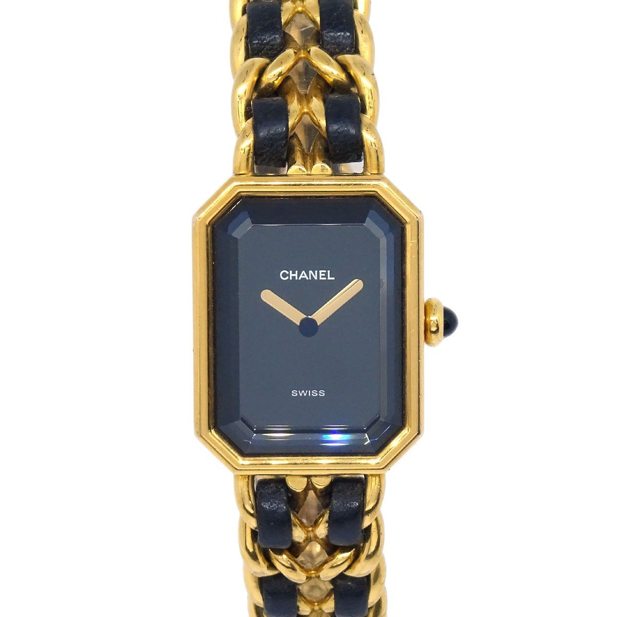 Chanel Premiere Rock Quartz Plated Metal And Leather Watch (Pre-Owned)