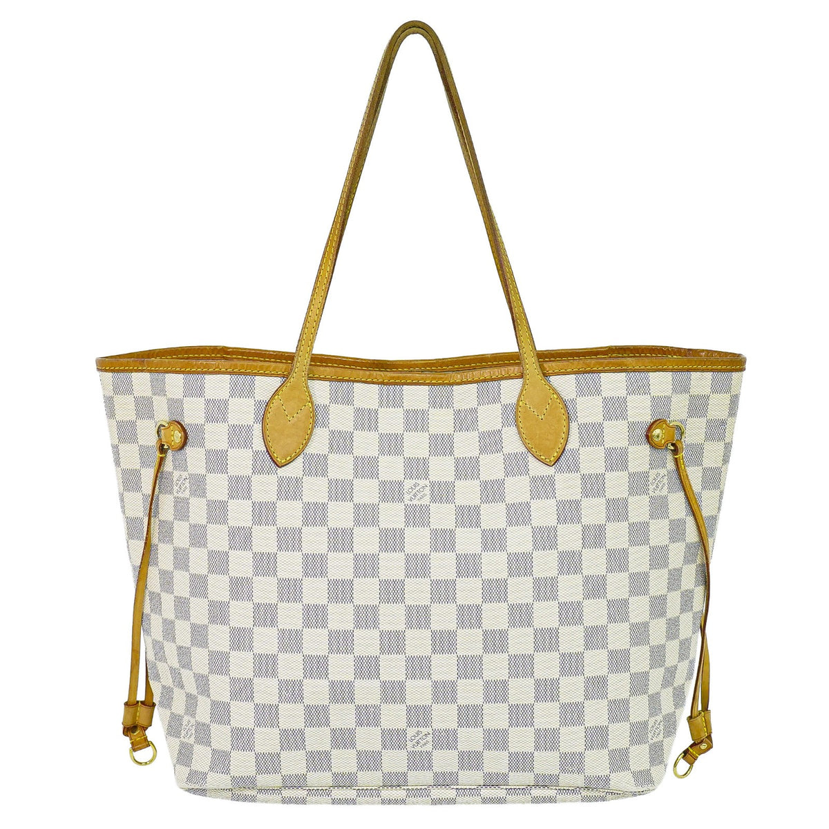 Louis Vuitton Neverfull Damier White Canvas Tote Bag Bag (Pre-Owned)