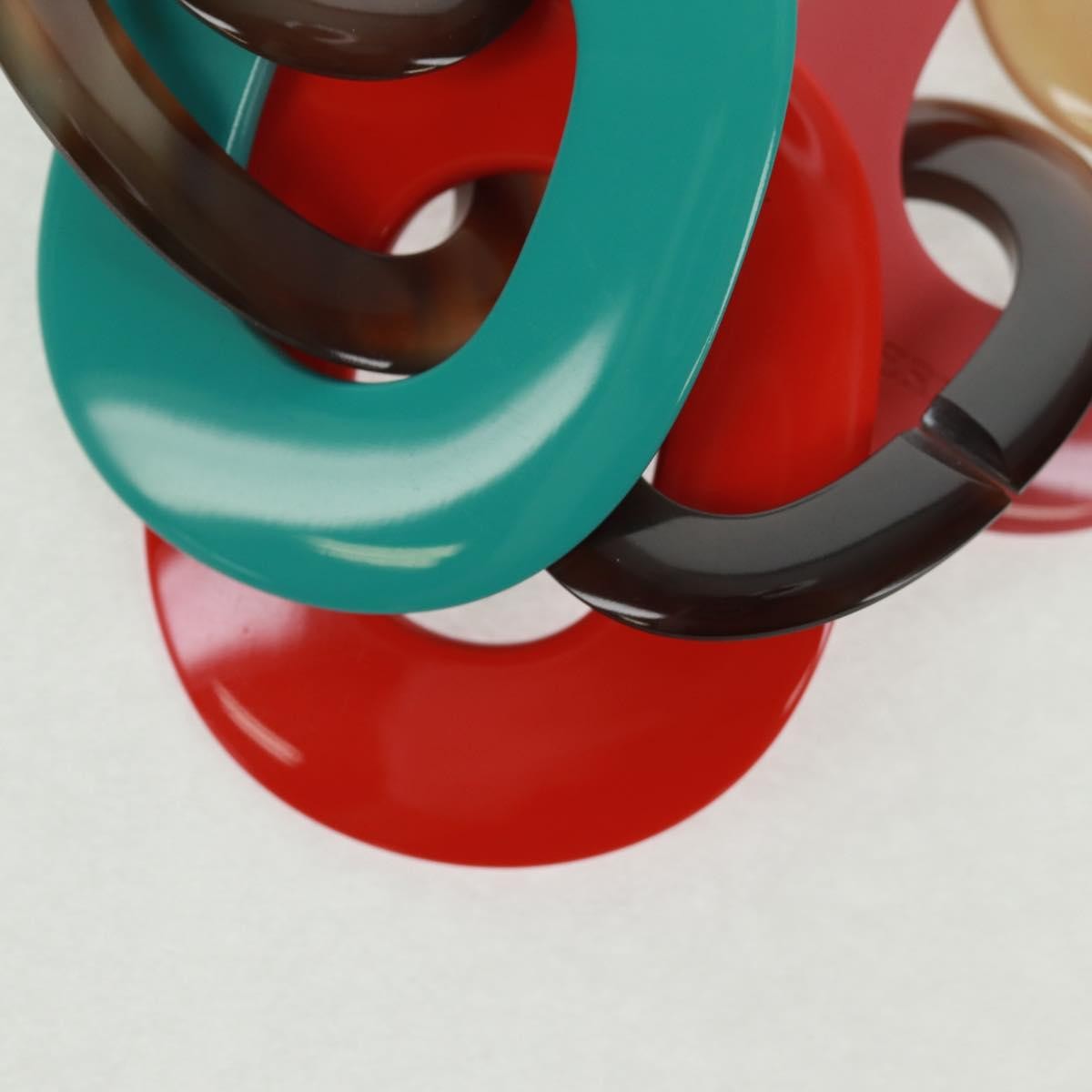 Hermes Karamba Lacquered Buffalo Horn And Waxed Cotton Multicolour Plastic Necklace Jewelry (Pre-Owned)