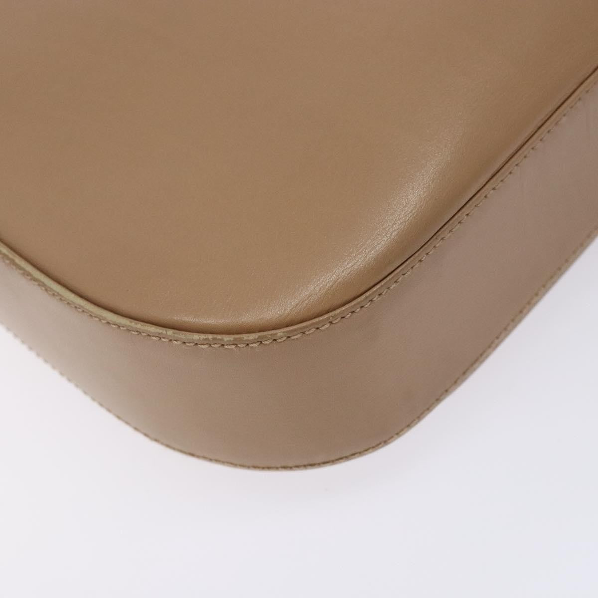 Salvatore Ferragamo Gancini Leather Beige Leather Shoulder Bag Bag (Pre-Owned)