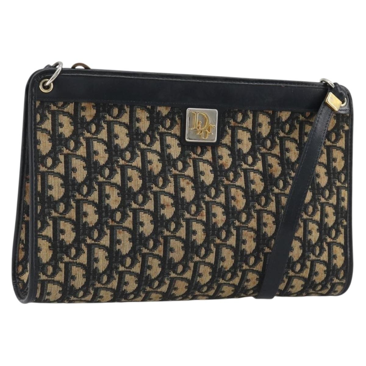 Christian Dior Vintage Trotter Canvas Navy Canvas Shoulder Bag Bag (Pre-Owned)