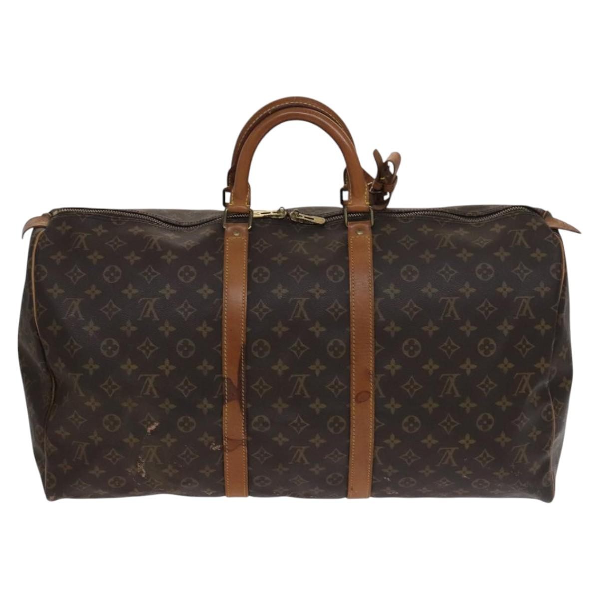 Louis Vuitton Keepall Monogram Canvas Brown Canvas Travel Bag Bag (Pre-Owned)