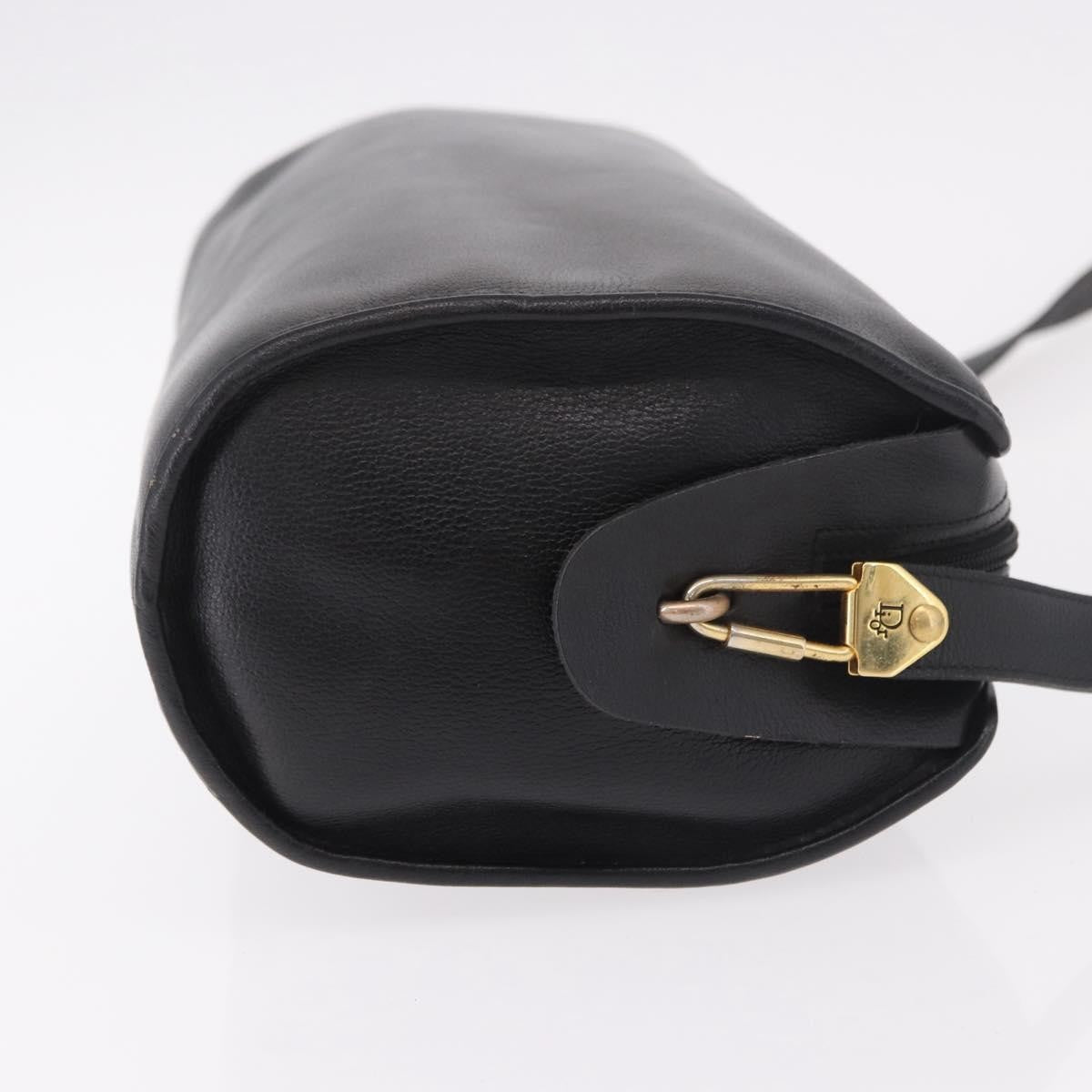 Christian Dior Vintage Leather Black Leather Shoulder Bag Bag (Pre-Owned)