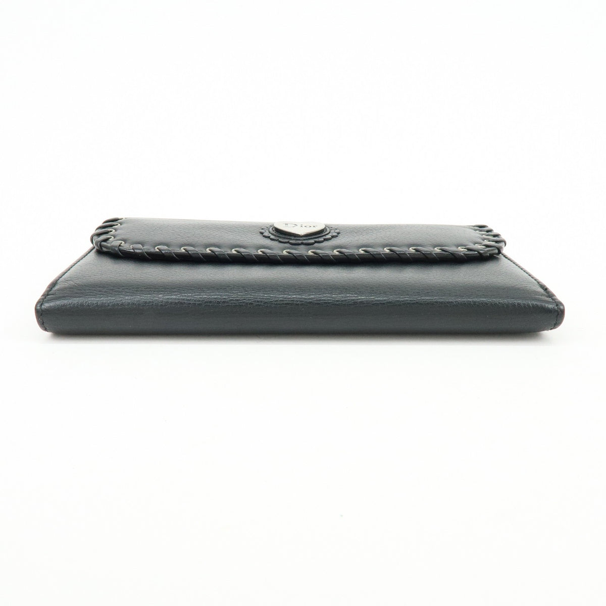 Christian Dior Trotter / Heart Motif Wallet Leather Black Leather Wallets Accessory (Pre-Owned)