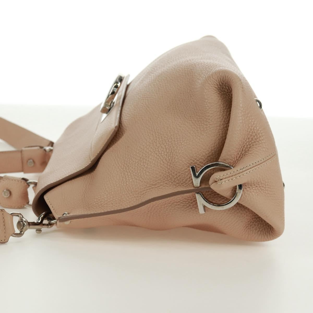 Salvatore Ferragamo Sofia Satchel Grainy Leather Beige Leather Handbag (Pre-Owned)