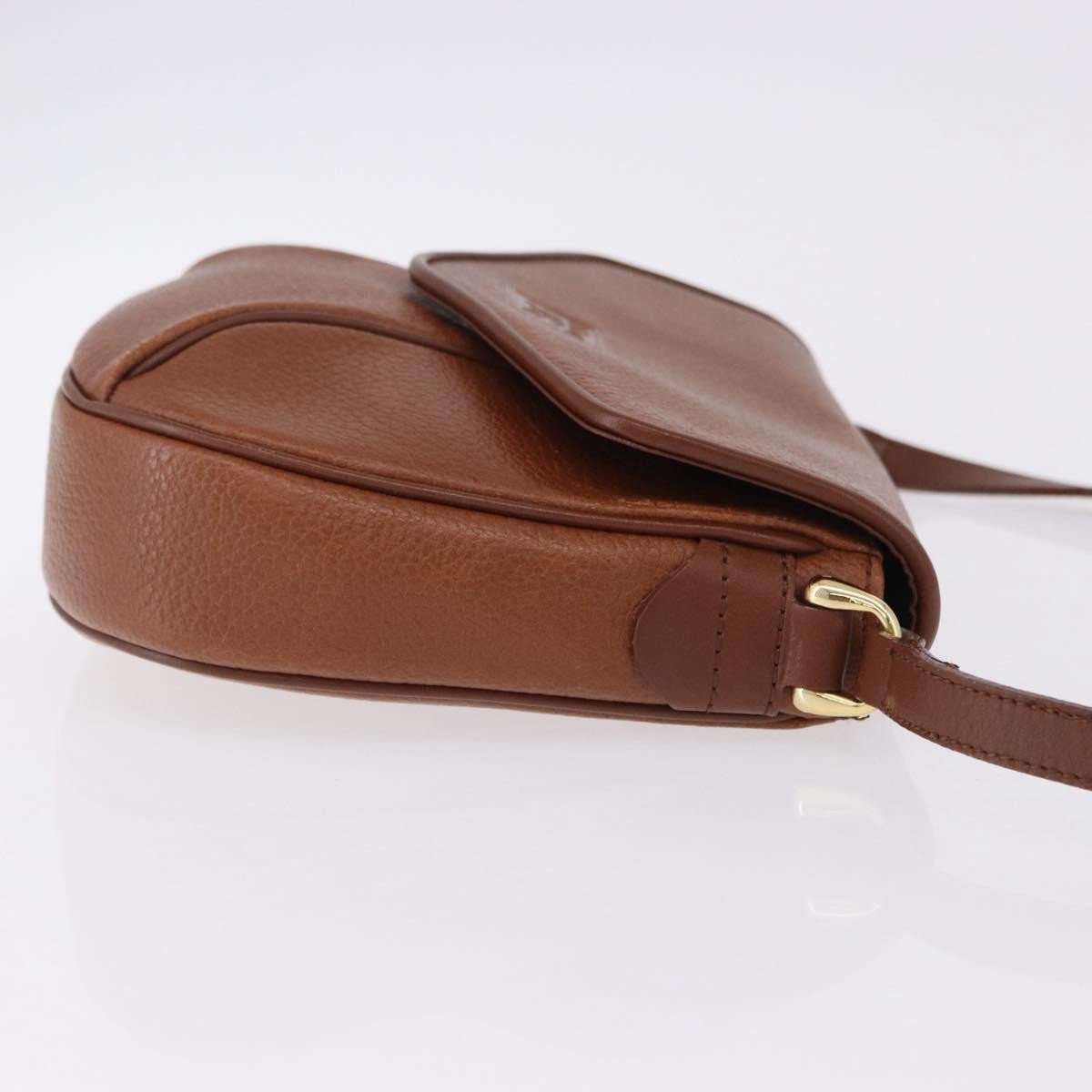 Burberry Flap Shoulder Leather Brown Leather Shoulder Bag Bag (Pre-Owned)