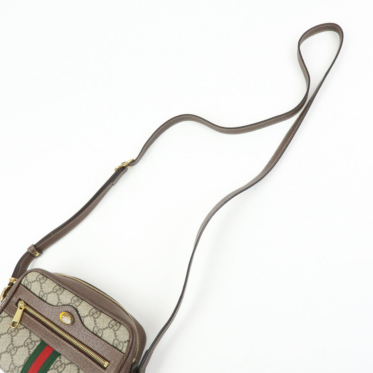 Gucci Ophidia Gg Coated Canvas Beige Canvas Shoulder Bag Bag (Pre-Owned)