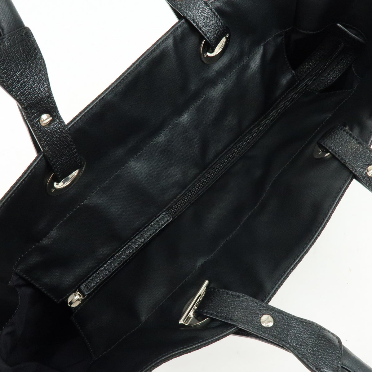 Chanel Biarritz Quilted Coated Canvas Black Leather Tote Bag Bag (Pre-Owned)