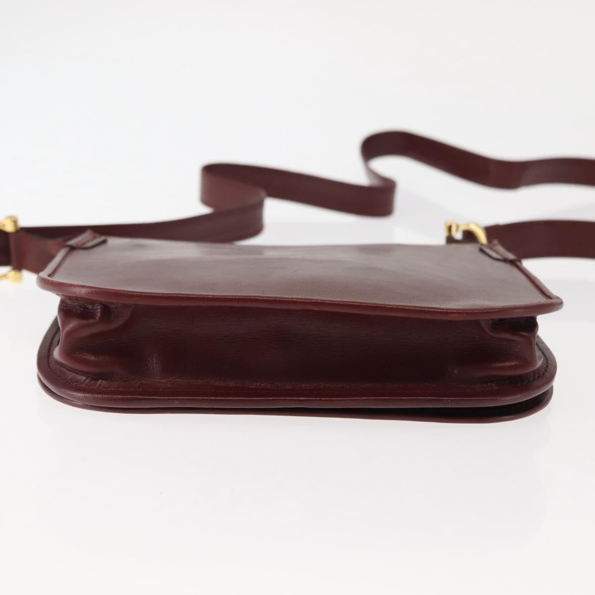Cartier Must De Cartier Leather Burgundy Leather Shoulder Bag Bag (Pre-Owned)