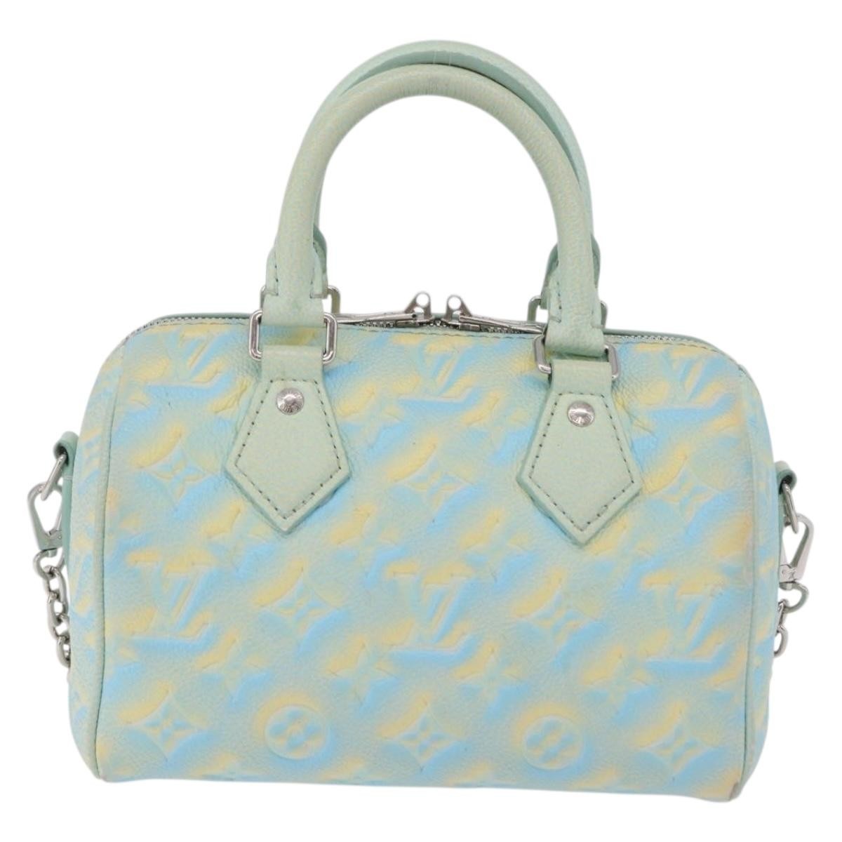 Louis Vuitton Speedy Bandouliere Stardust Monogram Empreinte Leather Green Leather Handbag (Pre-Owned)