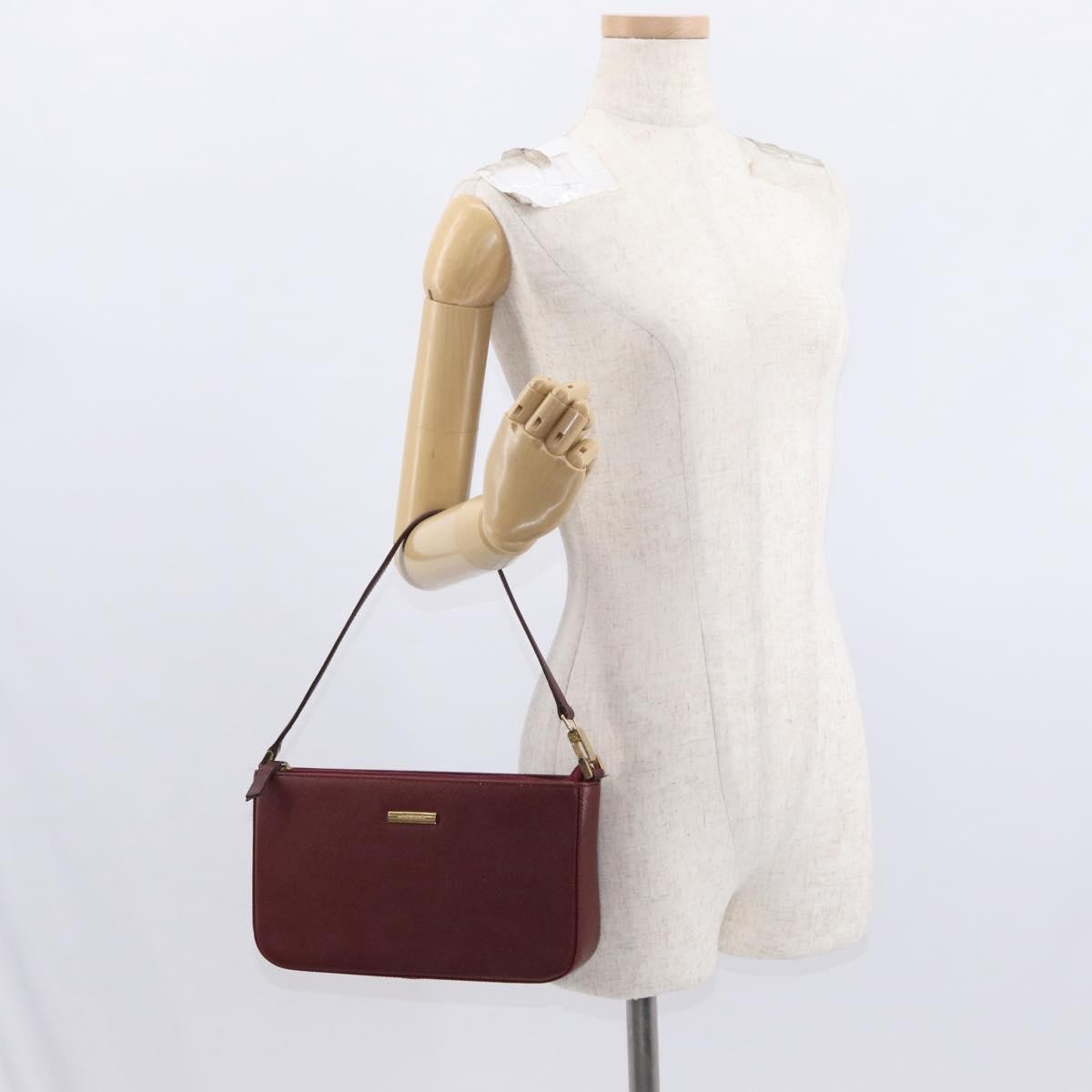 Burberry Vintage Leather Burgundy Leather Shoulder Bag Bag (Pre-Owned)