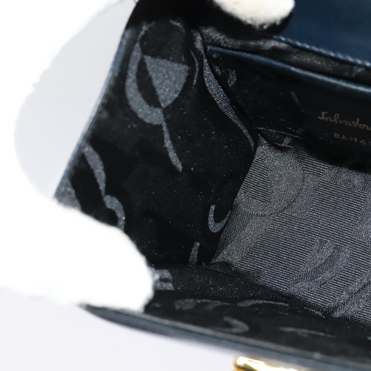 Salvatore Ferragamo Gancini Leather Black Leather Shoulder Bag Bag (Pre-Owned)