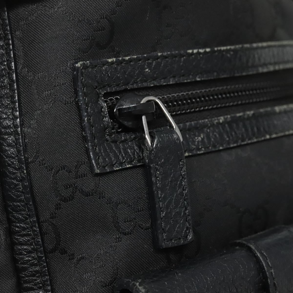 Gucci Abbey Pocket Tote Gg Canvas And Leather Black Canvas Tote Bag Bag (Pre-Owned)
