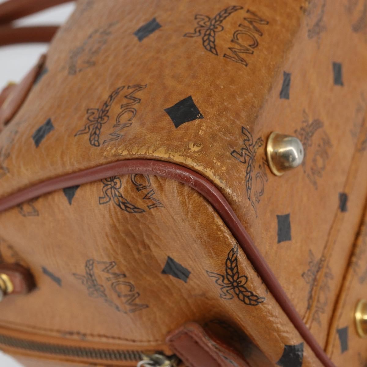 MCM Visetos Canvas And Leather Brown Canvas Handbag (Pre-Owned)