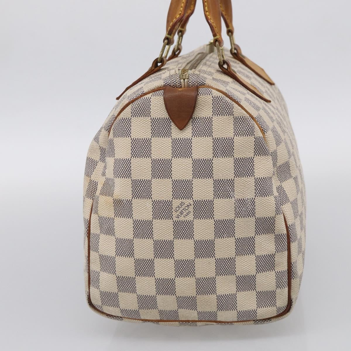 Louis Vuitton Speedy Damier White Canvas Handbag (Pre-Owned)