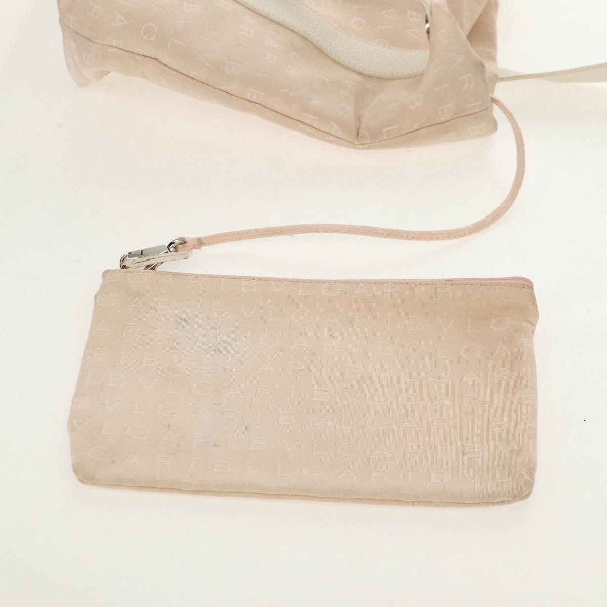 Bvlgari Logomania Canvas Beige Canvas Tote Bag Bag (Pre-Owned)