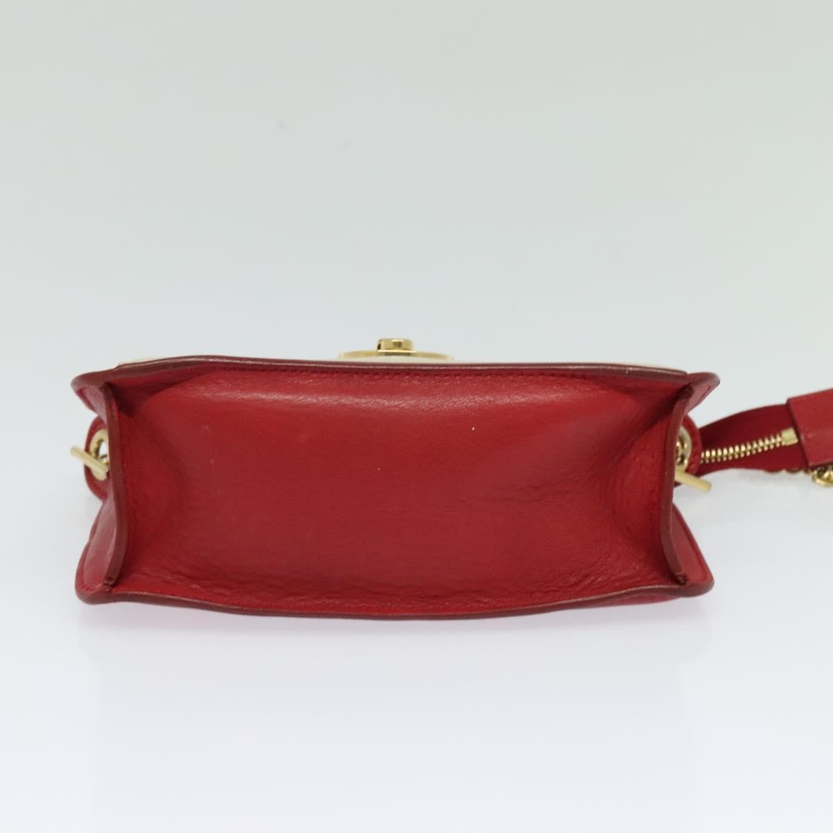 Celine Shoulder Leather Red Leather Shoulder Bag Bag (Pre-Owned)