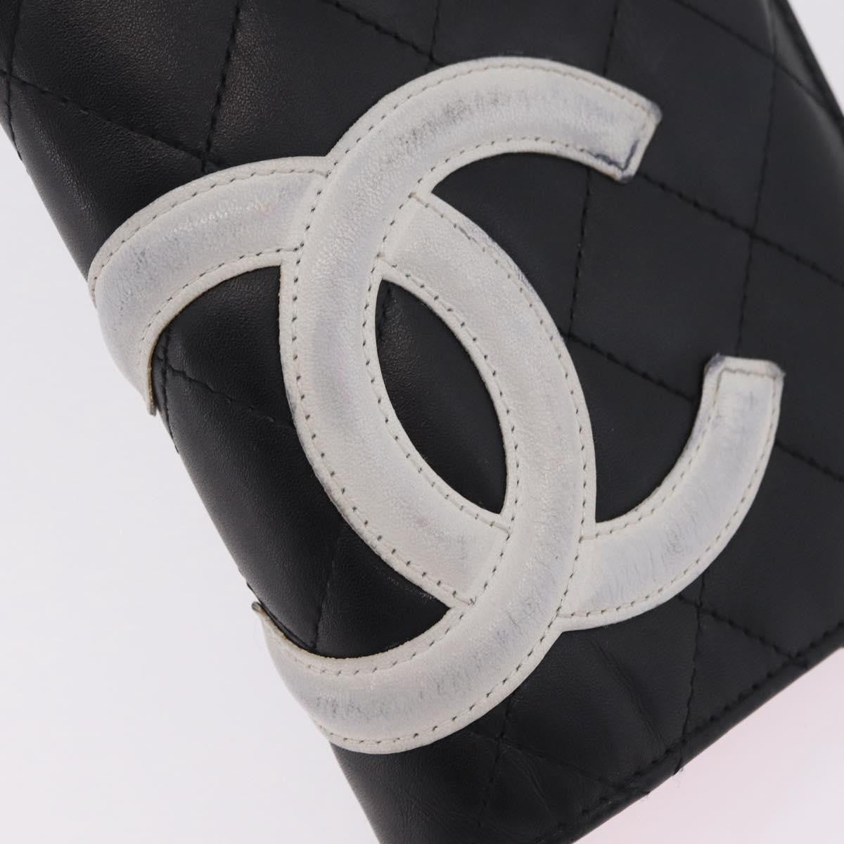 Chanel Cambon Bifold Quilted Calfskin Black Leather Wallets Accessory (Pre-Owned)