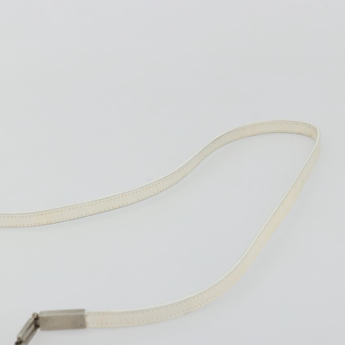 Salvatore Ferragamo Vintage Chain Patent Leather White Patent_Leather Shoulder Bag Bag (Pre-Owned)