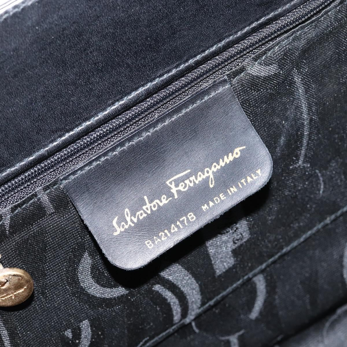 Salvatore Ferragamo Convertible Vara Bow Leather Black Leather Handbag (Pre-Owned)
