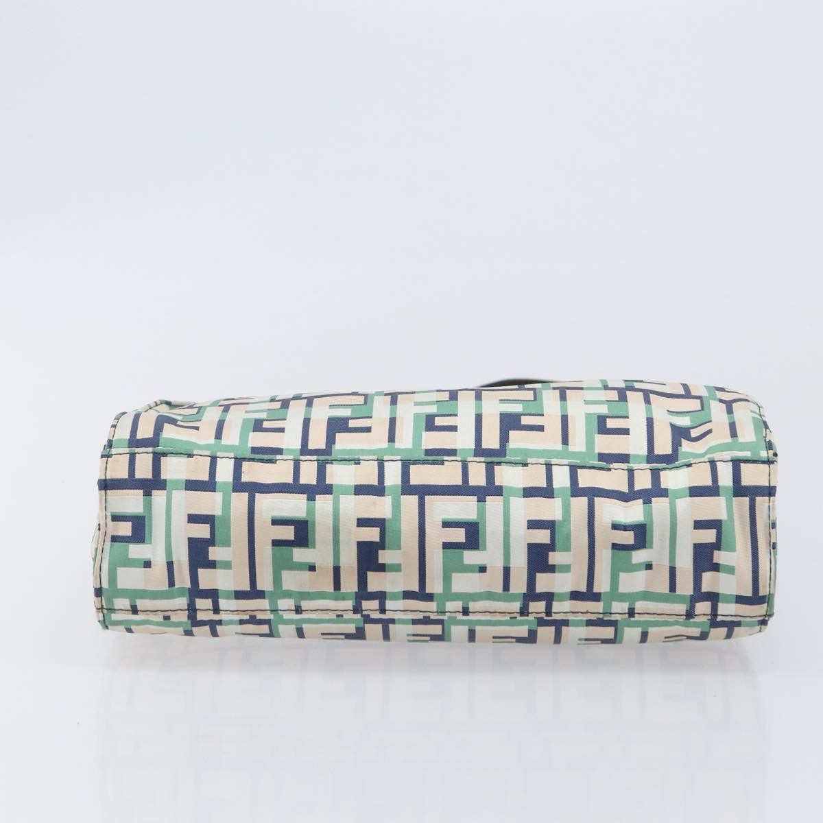 Fendi Logo Zucca Nylon Green Nylon Tote Bag Bag (Pre-Owned)
