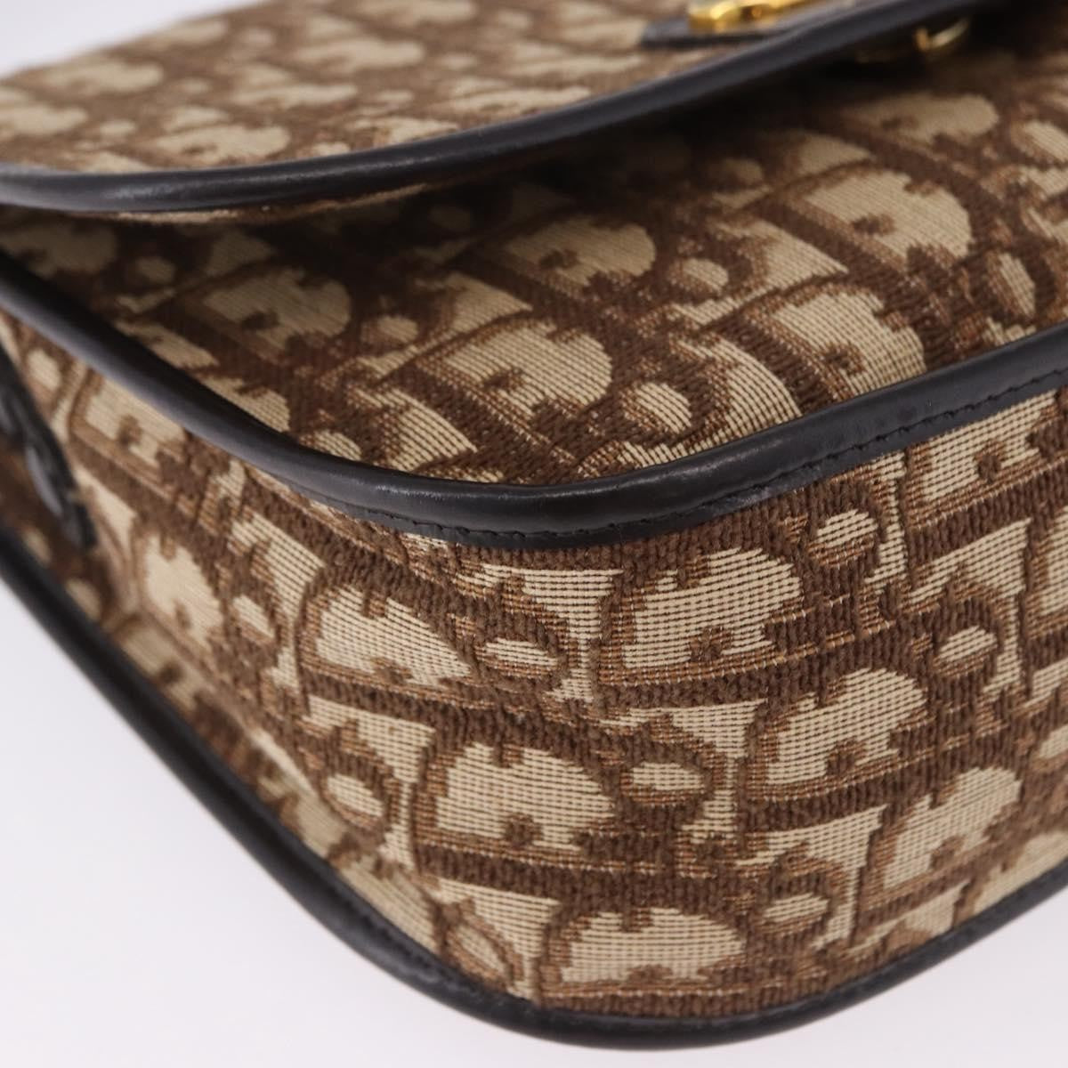 Christian Dior Trotter Shoulder Bag Sequins Beige Canvas Shoulder Bag Bag (Pre-Owned)