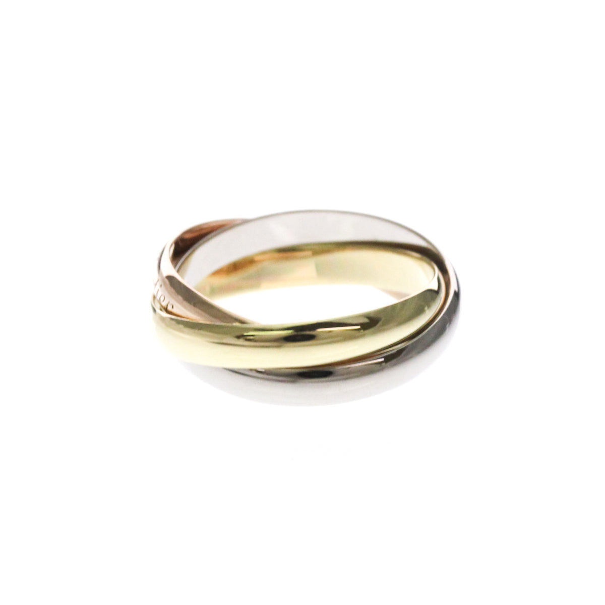 Cartier Trinity 18K Tricolor Gold Gold Gold Ring Jewelry (Pre-Owned)