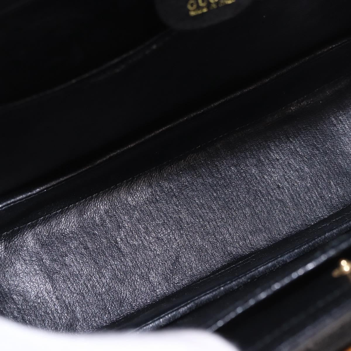 Gucci Bamboo 1947 Top Handle Leather Black Leather Handbag (Pre-Owned)