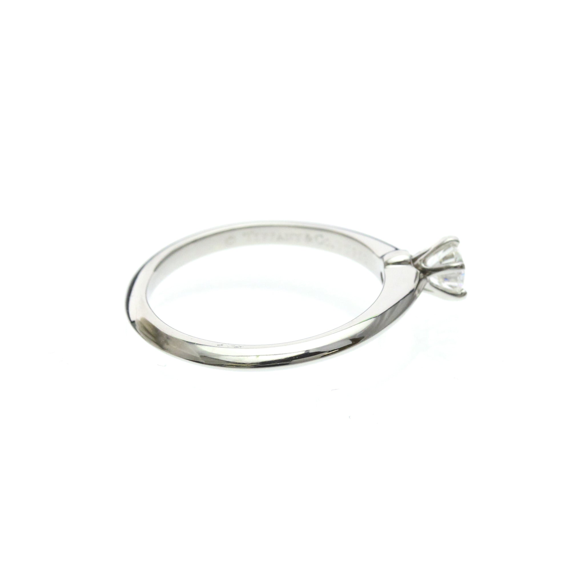 Tiffany & Co. Tiffany Setting Solitaire Platinum With Diamond Silver Platinum Ring Jewelry (Pre-Owned)