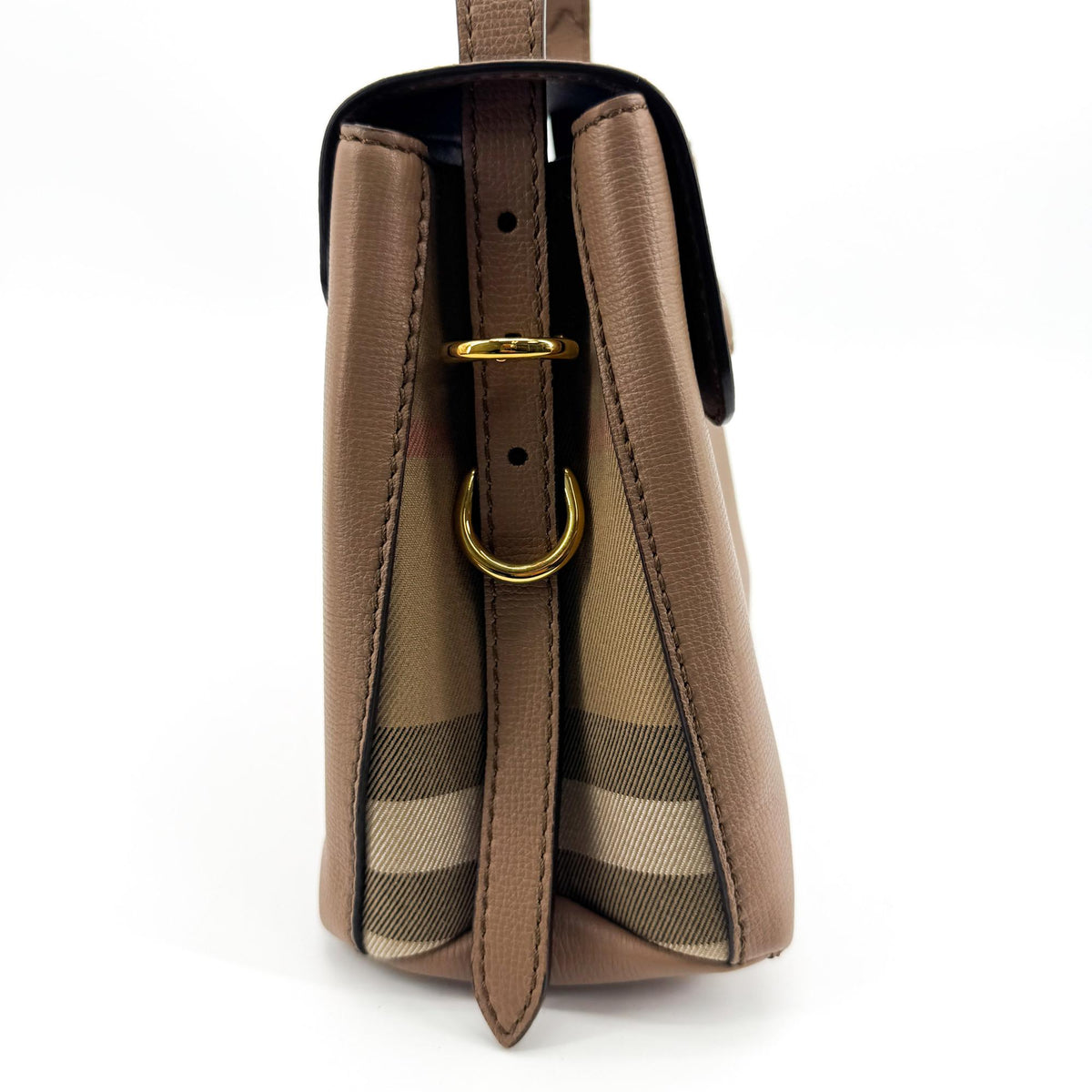 Burberry Camberley Top Handle Leather Brown Leather Handbag (Pre-Owned)
