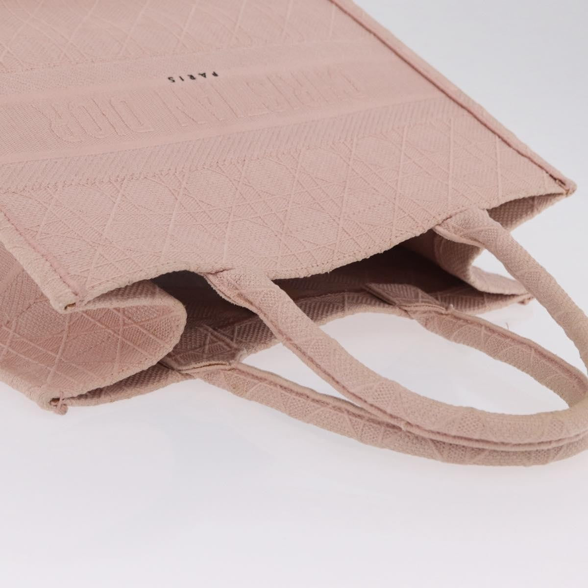 Christian Dior Book Cannage Embroidered Canvas Pink Canvas Tote Bag Bag (Pre-Owned)