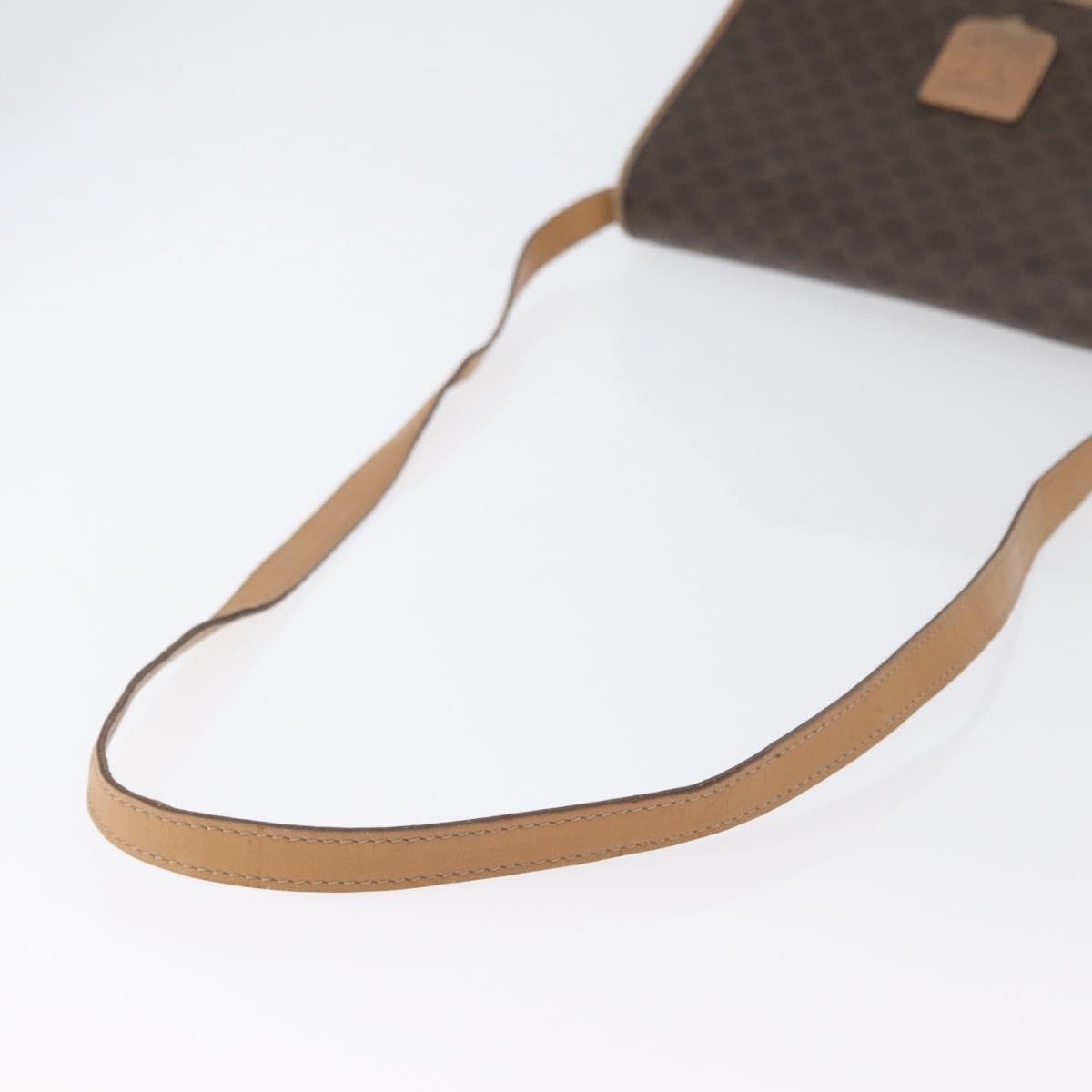 Celine Vintage Macadam Canvas And Leather Brown Canvas Shoulder Bag Bag (Pre-Owned)