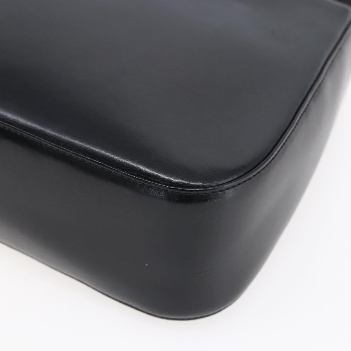 Salvatore Ferragamo Gancini Leather Black Leather Shoulder Bag Bag (Pre-Owned)