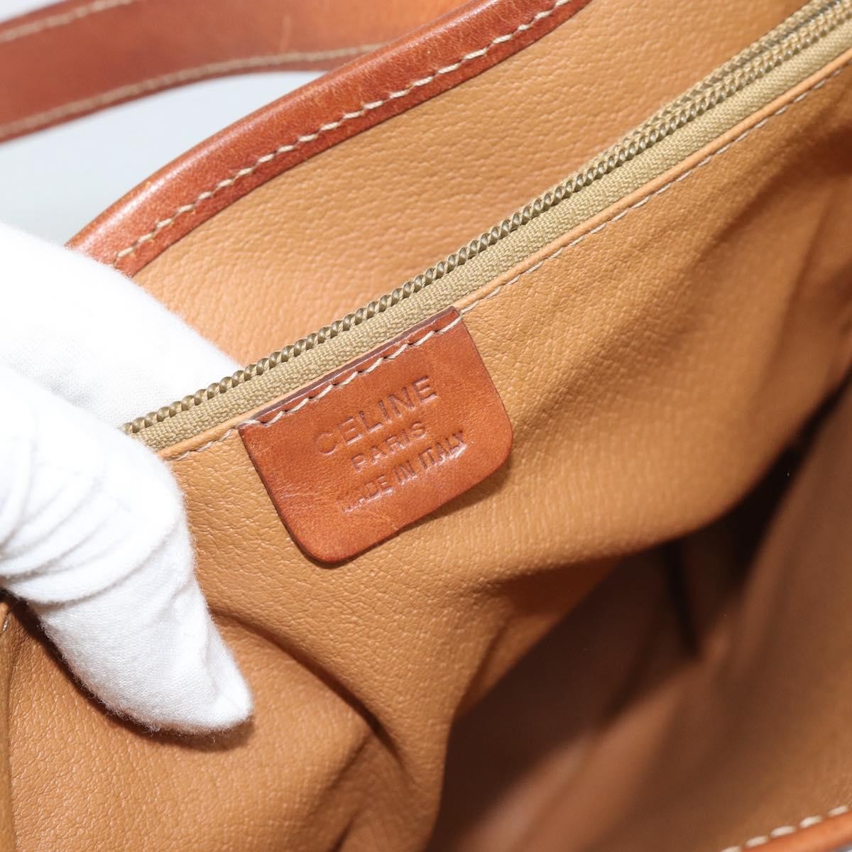 Celine Vintage Macadam Canvas And Leather Brown Canvas Tote Bag Bag (Pre-Owned)