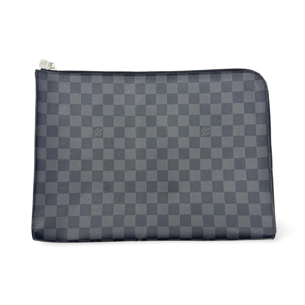 Louis Vuitton Zip Around Pochette Jour Damier Graphite Black Canvas Clutche & Pouche Bag (Pre-Owned)